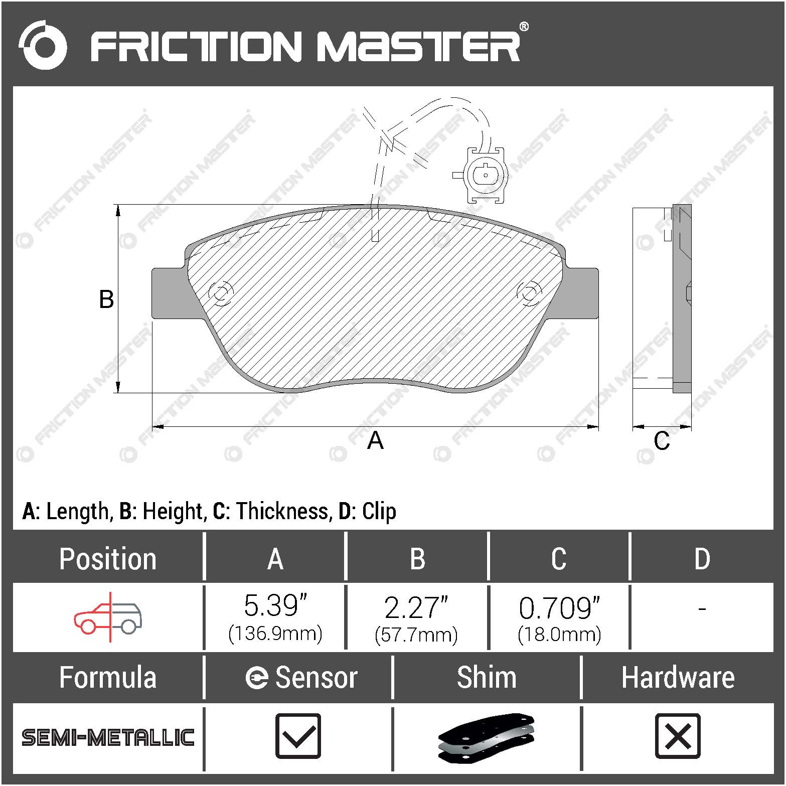 Гальмівні колодки Friction Master Black  арт. MKD1618