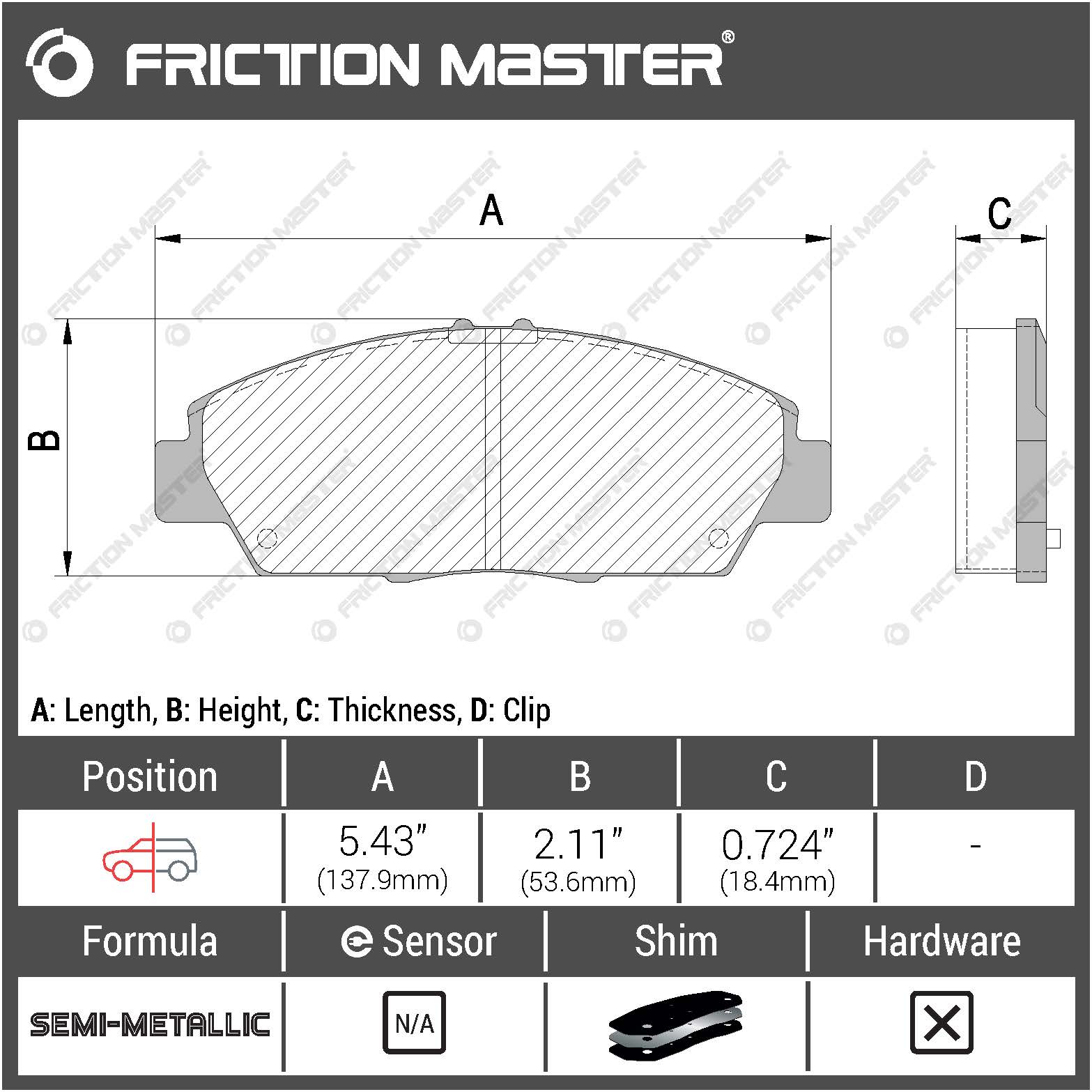 Гальмівні колодки Friction Master Black  арт. MKD568