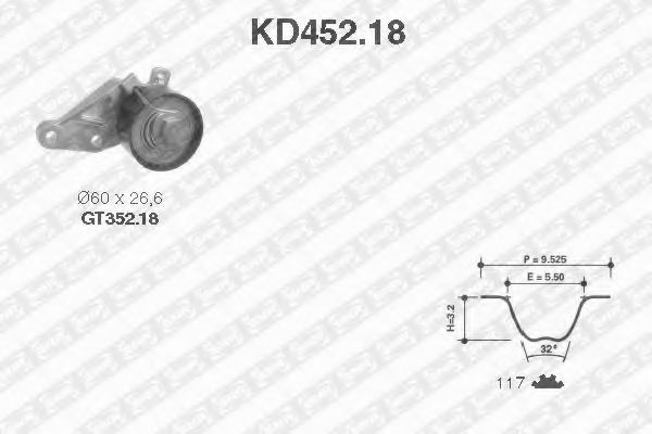 Комплект ремня ГРМ BOSCH арт. KD45218