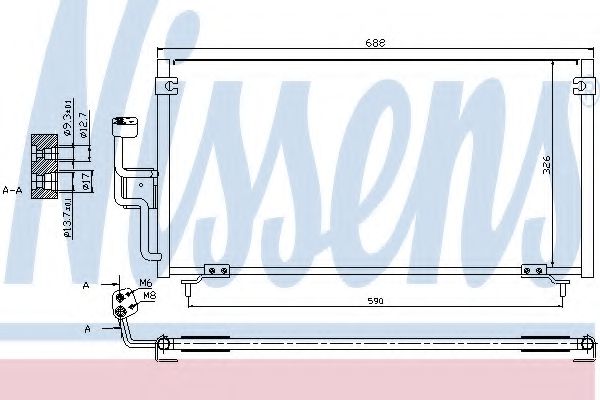 Конденсер MT GALANT(96-)2.0 i 16V(+)[OE MR216132]  арт. 94702