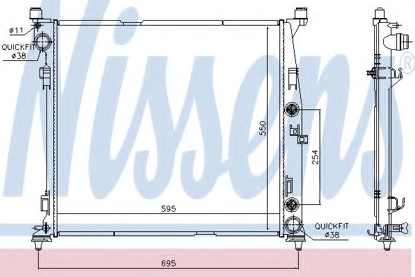 NISSENS DB Радіатор охолодження двиг. (з осушувачем) X166, W166, C292  арт. 67188