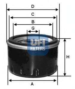 Фільтр масляний RENAULT DUSTER, LOGAN, SCENIC I, II, III 1.5 DCI 10- (вир-во UFI)  арт. 2348100