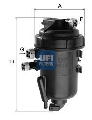 Фільтр паливний FIAT DUCATO 2.0, 2.8 JTD 05-, PEUGEOT BOXER 2.0-2.8 HDI 05- (OE) (вир-во UFI) MECAFILTER арт. 5512700