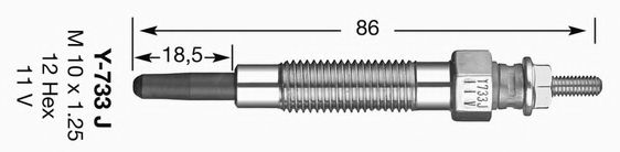 6592  (Y-733J  D-Power 13)  NGK - Свічка розжарювання MITSUBISHI арт. 6592