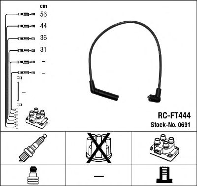 Комплект проводів запалювання HYUNDAI ACCENT, ACCENT I, ACCENT II, ATOS, LANTRA II 1.0/1.3/1.5 10.94-11.05  арт. 0691