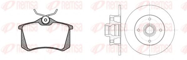 Комплект гальмівний задн. SEAT CORDOBA, TOLEDO 01/91-10/99, VW GOLF 08/91-09/97 (вир-во REMSA) ABS арт. 826302