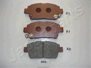 JAPANPARTS TOYOTA  гальмівні колодки передн. Corolla 02-,Yaris  арт. PA203AF