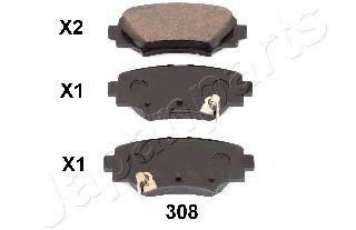 JAPANPARTS MAZDA гальмівні колодки задн.Mazda 3 13-  арт. PP308AF