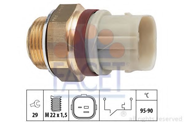 Датчик вмикання вентилятора VW GOLF III/IV, OCTAVIA, AUDI A3 1.0-2.9 90-06 (7.5197) Facet  арт. 75197