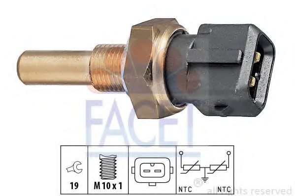 Датчик температури Audi 100/80/90/A6 2.0/2.3E 88-96 /Voyager 2.8/3.0 11- (7.3229) Facet  арт. 73229