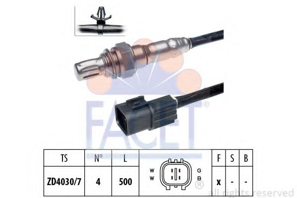 Датчик кисню (лямбда-зонд) Mitsubishi Outlander ii 3.0 4wd (09-12) (10.7658) Facet  арт. 107658