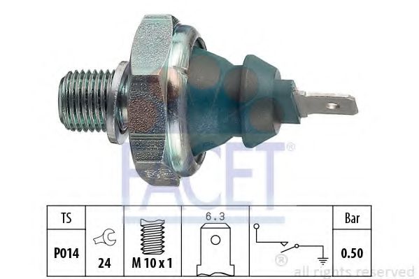 Датчик тиску оливи (0,5bar/1 конт./зелений) GOLF IV/OCTAVIA 1.0/1.4/1.6 94-06 MEAT & DORIA арт. 70138