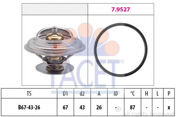 Термостат T4/LT 2.5TDI/Passat B2/Audi 100/A6 (7.8385) Facet  арт. 78385