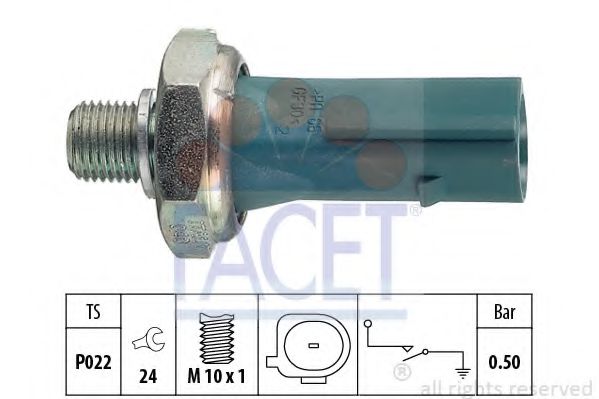 Датчик тиску оливи Audi A4/A6/ Skoda Fabia/Rapid/ VW Caddy/Golf/Passat/Touran 1.2-4.2 03- (7.0196) Facet  арт. 70196