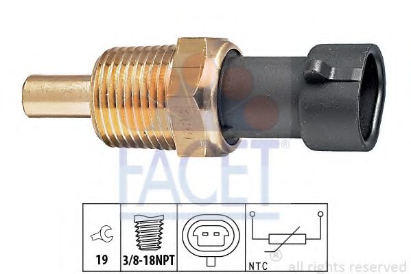 Датчик температури OPEL Astra G/ Vectra C/Combo 1.7DTI/3.0 CDTi 98- (7.3129) Facet  арт. 73129