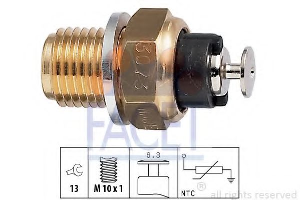 Датчик температури AUDI 80/100/ VW GOLF II/III 1.0-2.8 75-99 (7.3073) Facet  арт. 73073