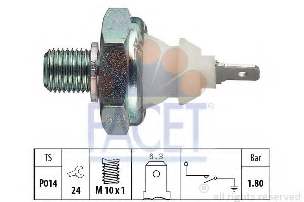 Датчик тиску оливи (1,8bar/1 конт./білий) VW T3/T4/LT 73-04  арт. 70045