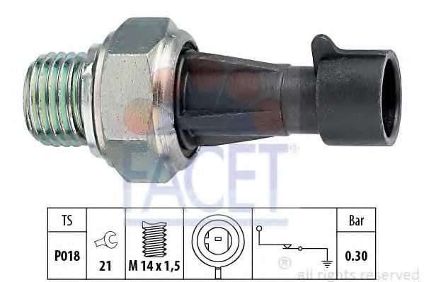7.0096 FACET Датчик тиску оливи  арт. 70096