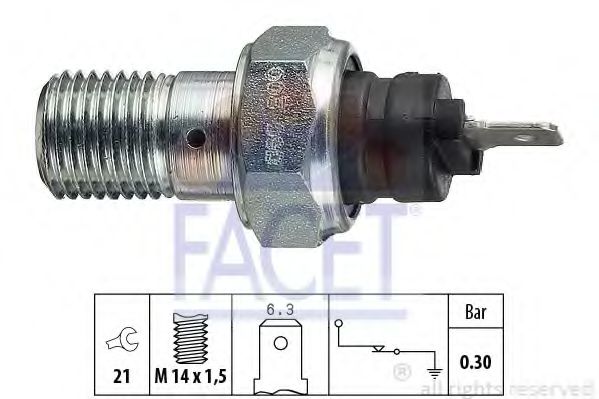 Датчик тиску оливи Lancia Y10 1.1 i.e. fire (156ag) (89-95) (7.0003) Facet  арт. 70003