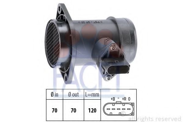 Витратомір повітря Audi A6 (C5) (97-04)/Volkswagen Passat B5 (96-05) (10.1192) Facet  арт. 101192