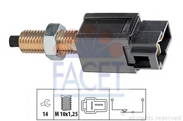 Датчик стоп-сигналу Hyundai Accent/Getz/Elantra/SantaFe 94-/Mazda 323/626 87-/Mitsubishi Galant/L200 (7.1169) Facet  арт. 71169