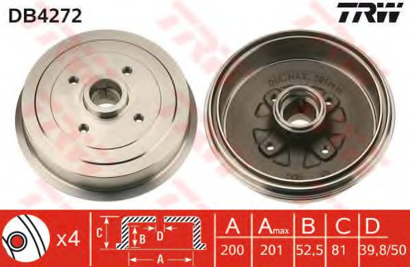 Тормозной барабан Lanos ABS арт. DB4272