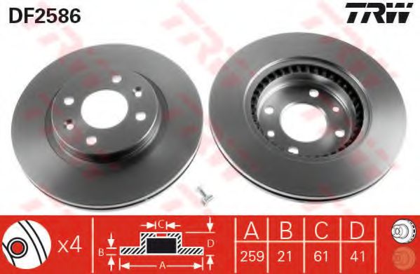 Тормозной диск BOSCH арт. DF2586