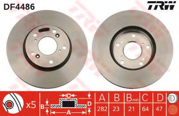 Гальмівний диск пер. Civic/CR-V BLUEPRINT арт. DF4486