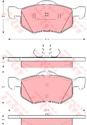 Комплект гальмівних колодок передн , FORD MAVERICK  FORD USA ESCAPE  MAZDA TRIBUTE 2.0/2.3/3.0 03.00-  арт. GDB1497