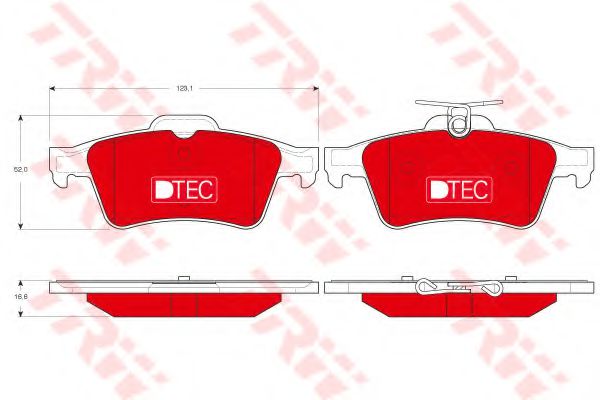 Керамічні гальмівні колодки задн , VOLVO C30, C70 II, S40 II, V50  CADILLAC BLS, CTS  CHEVROLET VECTRA  CITROEN C5 III  FORD C-MAX, FOCUS C-MAX, FOCUS II, FOCUS III, FOCUS II/KOMBI 1.3-5.0 01.99-  арт. GDB1621DTE