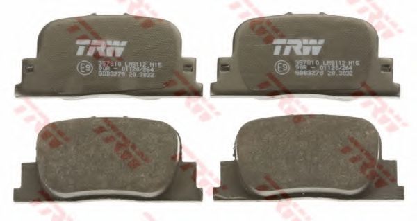 Комплект гальмівних колодок задн , LEXUS ES  TOYOTA CALDINA, CAMRY, MARK II, OPA, PRIUS 1.5H-3.0 08.96-12.09  арт. GDB3278