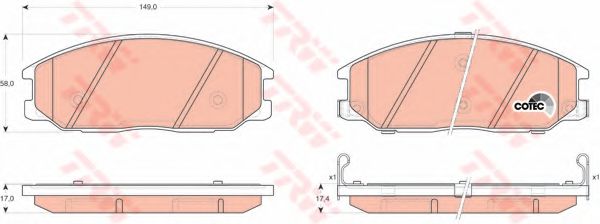 Тормозные колодки PARTSMALL арт. GDB3297