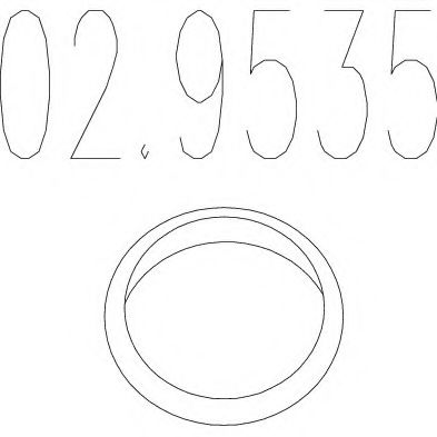 Монтажне кільце вихлопної системи (D (внутр.) - 57,6 мм; D (наружн.) - 68,5 мм; Висота - 12 мм)  арт. 029535