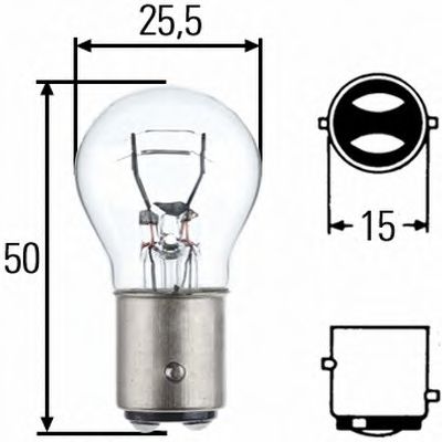 Автолампа BAY15D 12V 21/5W P21/5W (галоген) VOLKSWAGEN арт. 8GD002078121