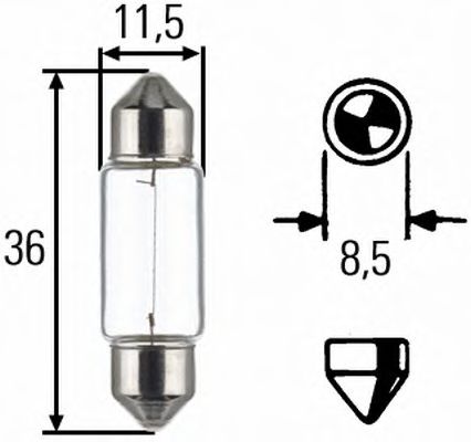 HELLA C5W 24V автолампа пальчикова (36мм) OSRAM арт. 8GM002092241