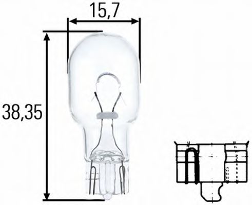 Автолампа T15 12V  16W W16W VALEO арт. 8GA008246001