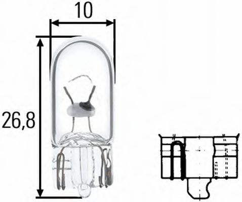 Лампа розжарювання W5W 12V 5W W 2,1 x 9,5d VALEO арт. 8GP003594121