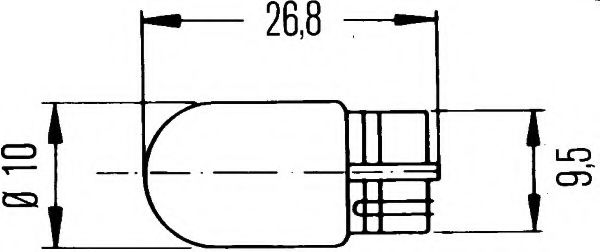 Лампа розжарювання W5W 12V 5W W 2,1 x 9,5d  арт. 8GP003594121