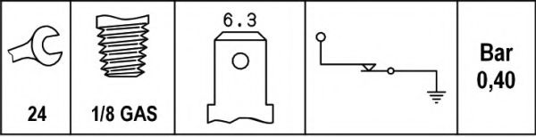 HELLA MITSUBISHI Датчик тиску мастила Colt,Galant,L300,Lancer,Pajero, Mazda 3,323,6,626,Premacy,Daewoo,Chevrolet,Hyundai,Kia,Mitsubishi,Nissan,Opel,Suzuki,Toyota  арт. 6ZF007392001