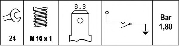Датчик тиску масла (1,6-2Бар  1 pin  молочно-білий) AUDI 100 C3, 100 C4, 200 C3, 80 B2, 80 B3, 80 B4, 90 B3, A4 B5, A6 C4, A6 C5, A8 D2, CABRIOLET B3, COUPE B2, COUPE B3, Q7, QUATTRO 1.0-4.2 08.76-  арт. 6ZL003259441