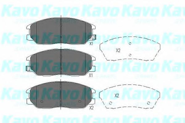 KAVO PARTS HYUNDAI Тормозные колодки передн.XG 350,SsangYong 04-  арт. KBP3021
