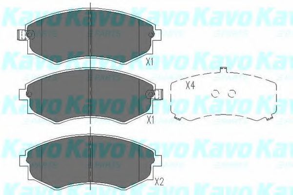 KAVO PARTS HYUNDAI Тормозн.колодки передн.Lantra,Sonata II,III,SsangYong Korando,Musso 88-  арт. KBP3027