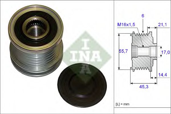 Шків генератора з обгінною муфтою (Вир-во INA)  арт. 535003610