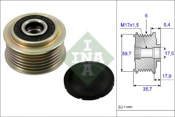Шків генератора Mazda CX-7 2.3MZR DISI Turbo/2.5MZR, 06/06 - 12/14  арт. 535022510