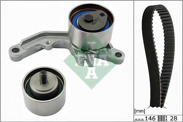 Комплект ГРМ (ремінь + ролик) CHRYSLER PT CRUISER, SEBRING, VOYAGER IV  DODGE CARAVAN, RAM, STRATUS II  GAZ SOBOL, VOLGA, VOLGA SIBER  JEEP CHEROKEE, WRANGLER II 2.4 02.93-  арт. 530064110
