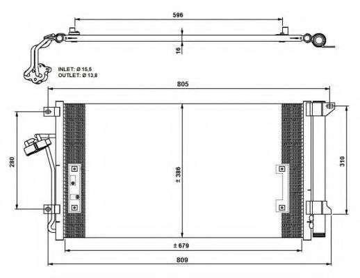 35639 NRF Радіатор кондиціонера Audi Q7 Porsche Cayenne Vw Touareg 2.5D-6.0D 09.02-08.15  арт. 35639