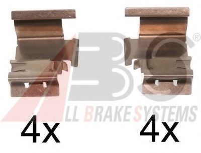 Монтажний к-кт гальм. колодок AUDI; CITRIEN; FIAT; OPEL; PEUGEOT; SKODA; TOYOTA (вир-во ABS)  арт. 1298Q