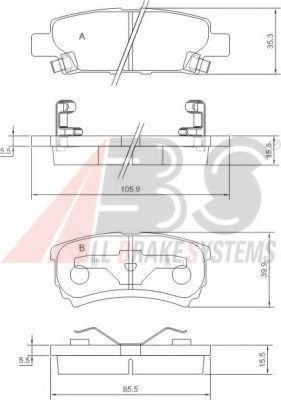 Гальмівні колодки зад. MITSUBISHI LANCER/JEEP PATRIOT 1.3-2.4 02-  арт. 37384