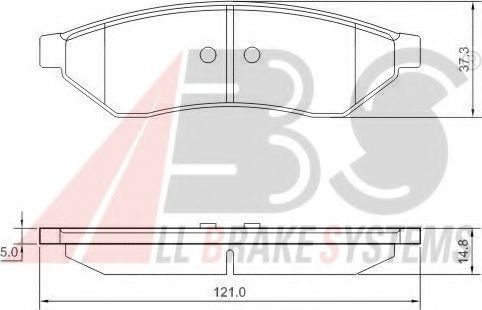 Колодка гальм. диск. CHEVROLET EVANDA задн. (вир-во ABS)  арт. 37438