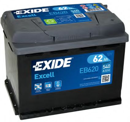 Аккумулятор exide excell 12v 62ah 540a  арт. EB620